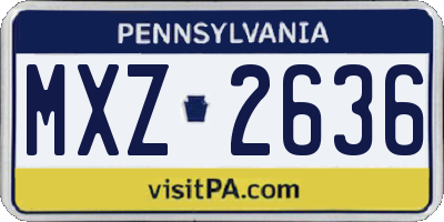 PA license plate MXZ2636