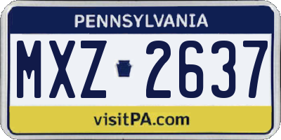 PA license plate MXZ2637