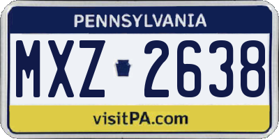 PA license plate MXZ2638