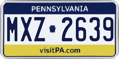PA license plate MXZ2639
