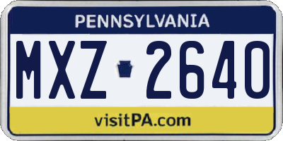 PA license plate MXZ2640