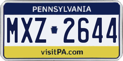 PA license plate MXZ2644