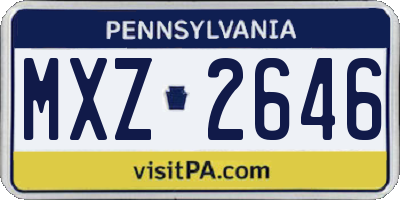 PA license plate MXZ2646