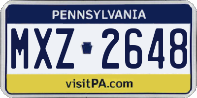 PA license plate MXZ2648