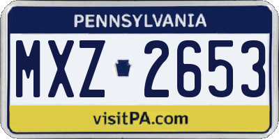 PA license plate MXZ2653