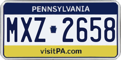 PA license plate MXZ2658