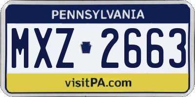 PA license plate MXZ2663