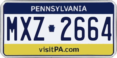 PA license plate MXZ2664