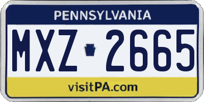 PA license plate MXZ2665