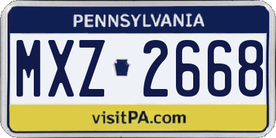 PA license plate MXZ2668