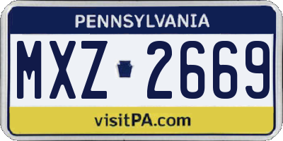 PA license plate MXZ2669