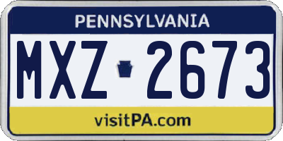 PA license plate MXZ2673