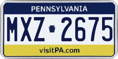 PA license plate MXZ2675