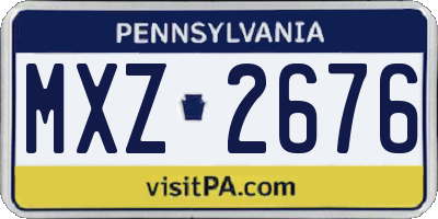 PA license plate MXZ2676