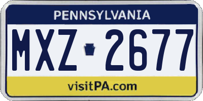 PA license plate MXZ2677