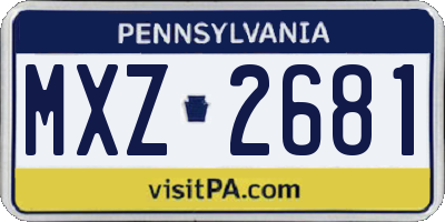 PA license plate MXZ2681