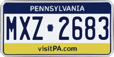 PA license plate MXZ2683