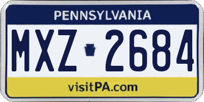 PA license plate MXZ2684