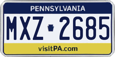 PA license plate MXZ2685