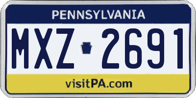 PA license plate MXZ2691