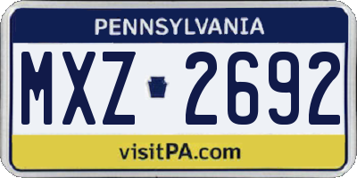 PA license plate MXZ2692