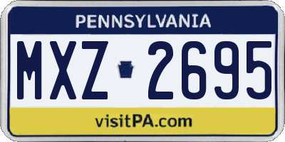 PA license plate MXZ2695