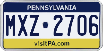 PA license plate MXZ2706