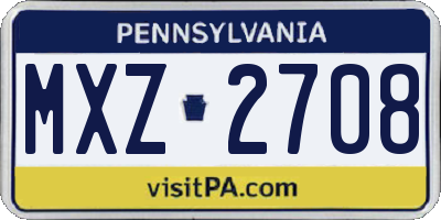 PA license plate MXZ2708