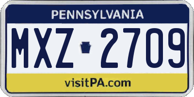 PA license plate MXZ2709
