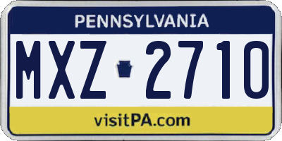 PA license plate MXZ2710