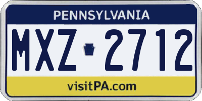 PA license plate MXZ2712