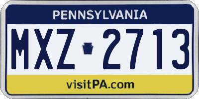 PA license plate MXZ2713