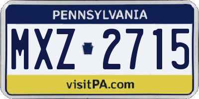 PA license plate MXZ2715