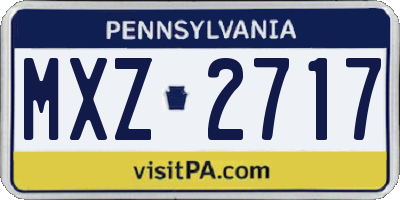 PA license plate MXZ2717