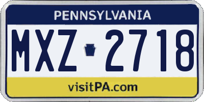 PA license plate MXZ2718