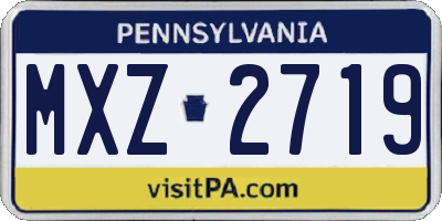 PA license plate MXZ2719