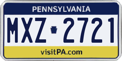 PA license plate MXZ2721