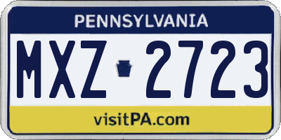 PA license plate MXZ2723