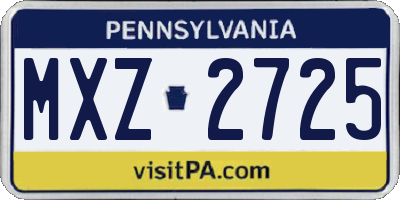PA license plate MXZ2725