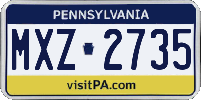 PA license plate MXZ2735