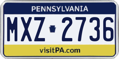 PA license plate MXZ2736