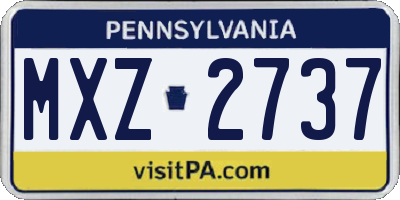 PA license plate MXZ2737