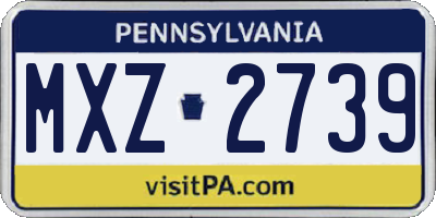 PA license plate MXZ2739