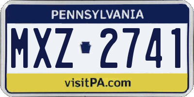 PA license plate MXZ2741