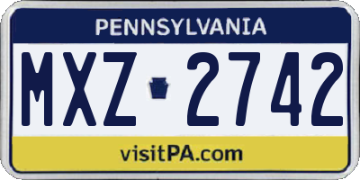 PA license plate MXZ2742