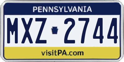 PA license plate MXZ2744