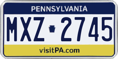 PA license plate MXZ2745