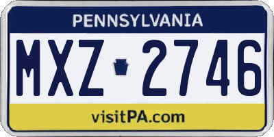 PA license plate MXZ2746