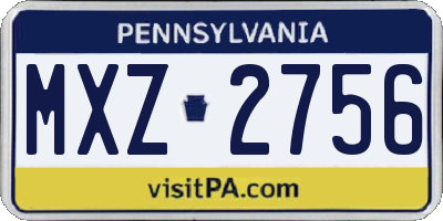 PA license plate MXZ2756
