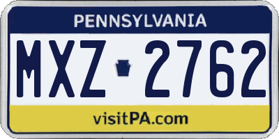PA license plate MXZ2762